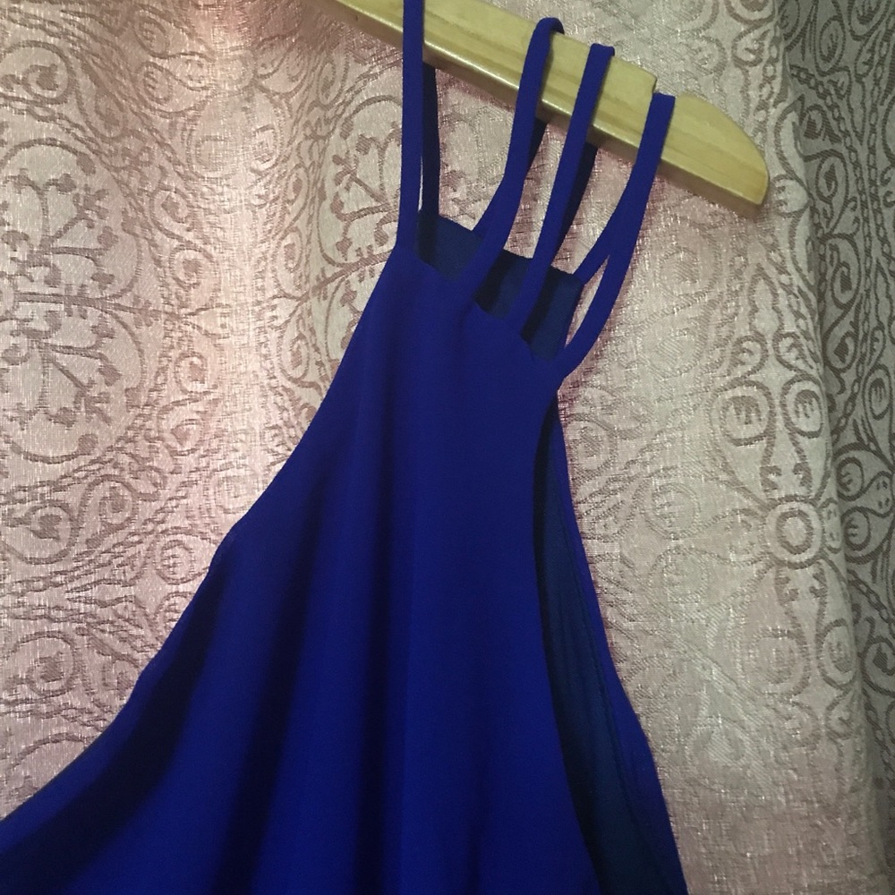 Monteau One Sleeve Royal Blue Top Size Medium - Picture 3 of 6